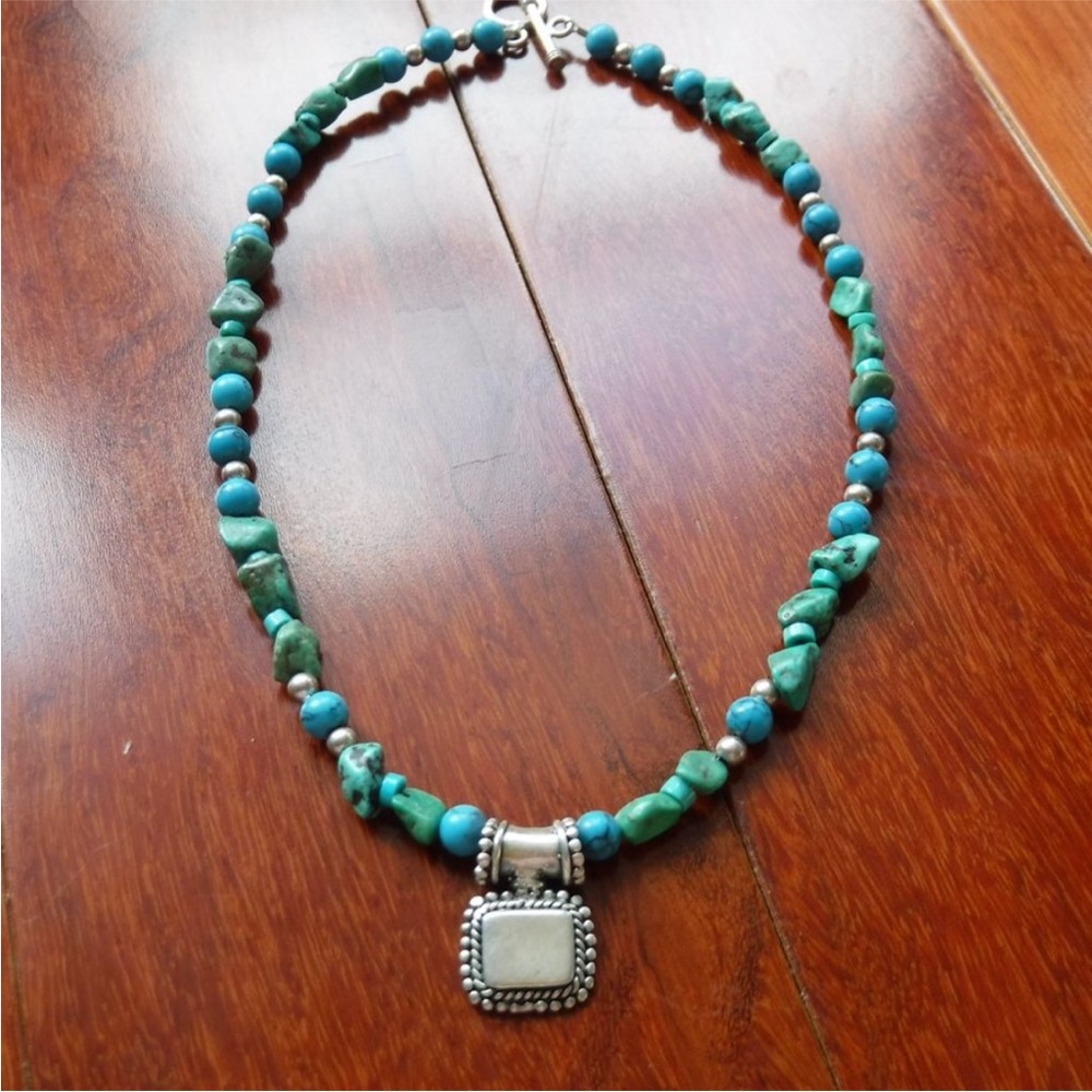 Turquoise and Silver Choker Necklace